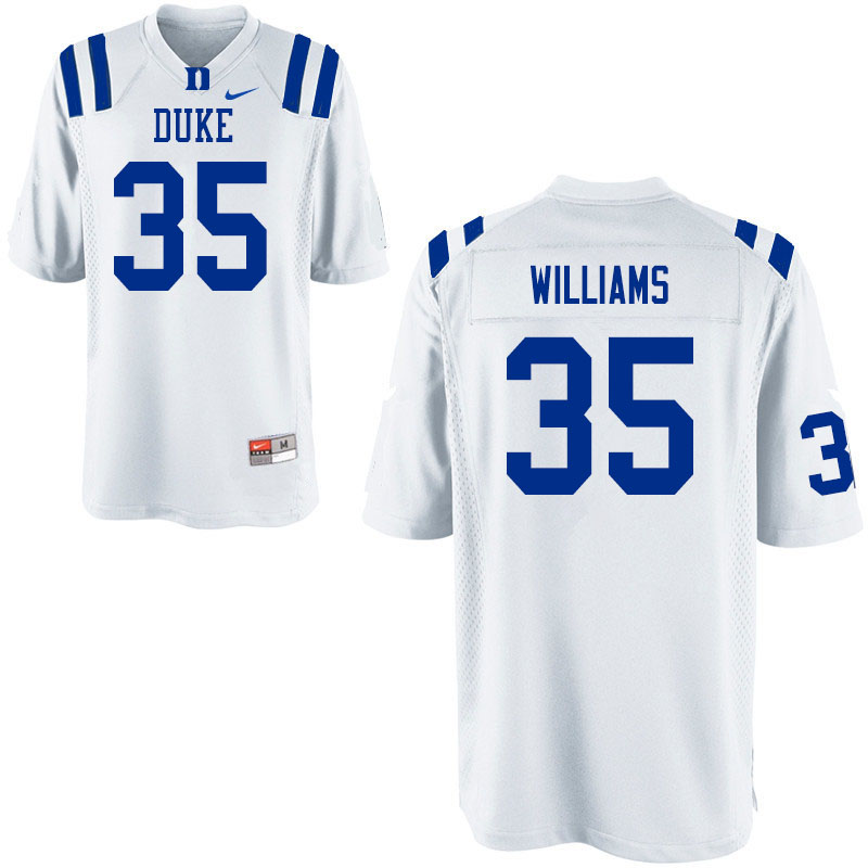 Men #35 Antone Williams Duke Blue Devils College Football Jerseys Sale-White